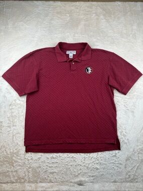 Boca Classics Size L Men's Garnet Short-Sleeve Polo FSU Embroidered Crest